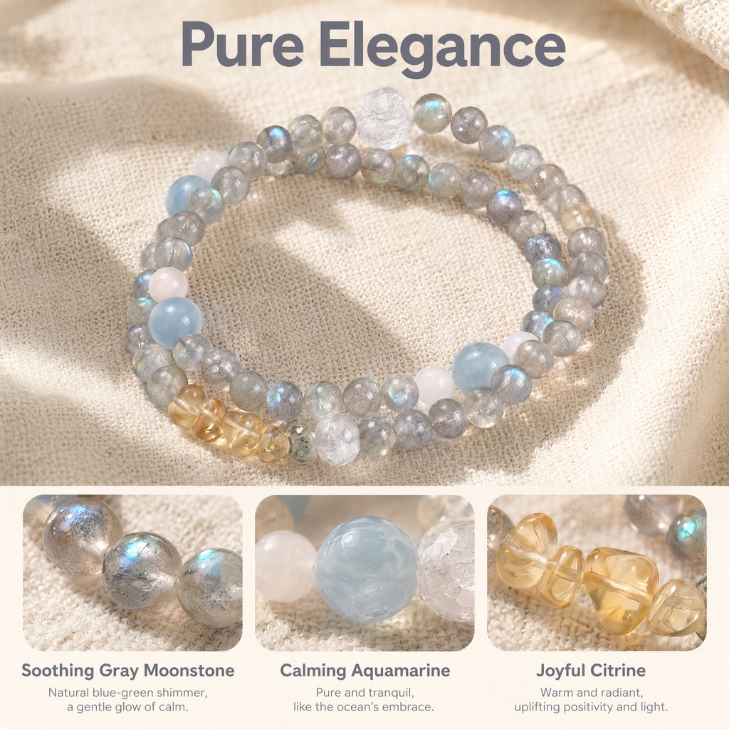 Gray Moonstone Bracelet | Emotional Balance & Gentle Protection
