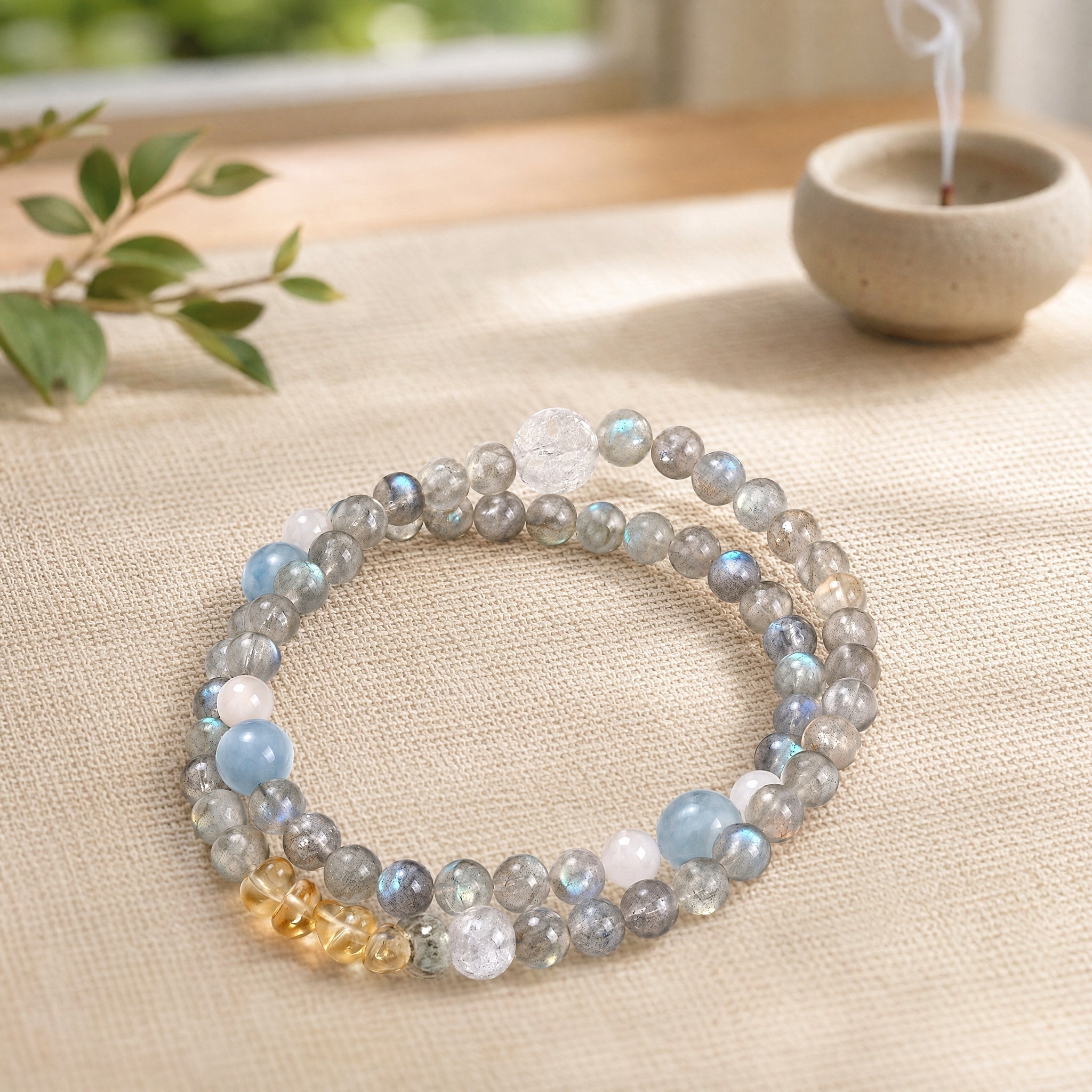 Gray Moonstone Bracelet | Emotional Balance & Gentle Protection
