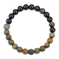 Black Obsidian & Green Sandalwood Bracelet | Protection & Grounding