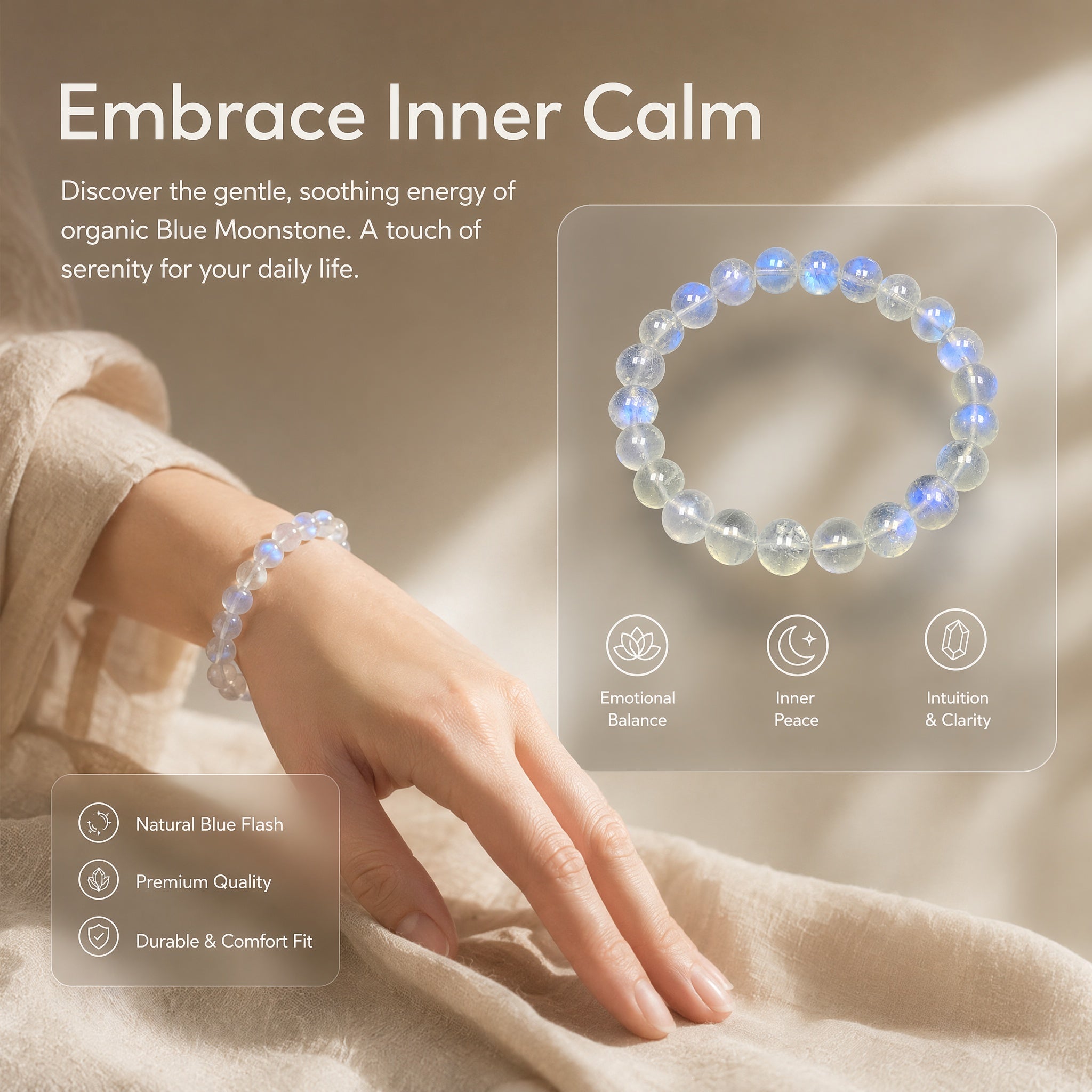 Moonveil Bracelet    Calm • Intuition • Feminine Energy